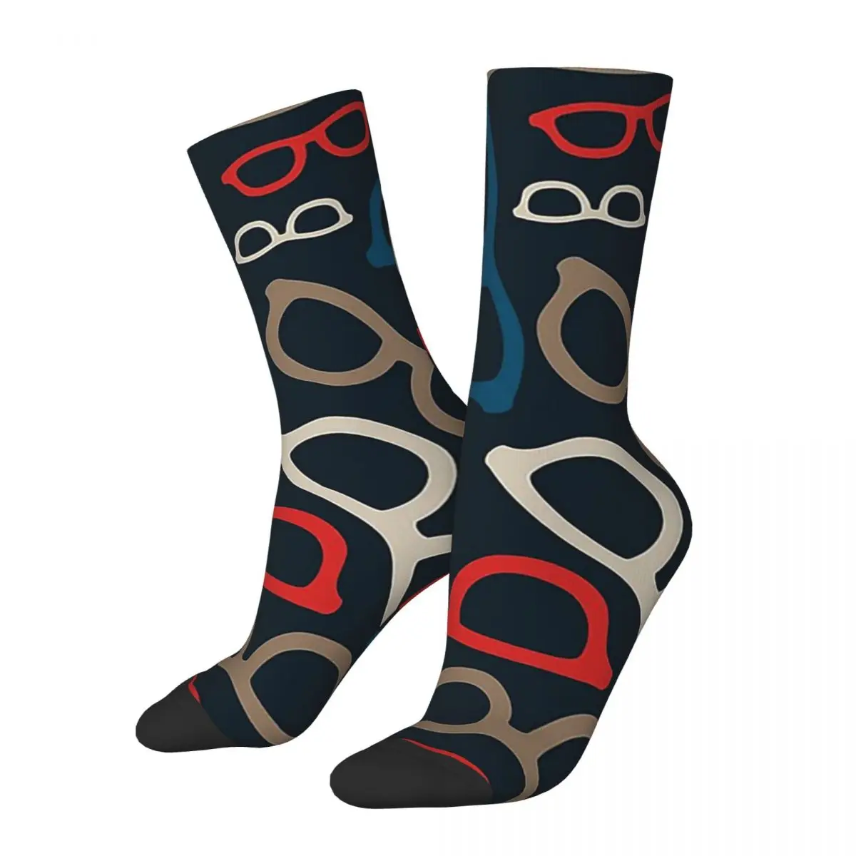 

Colorful Smart Glasses Pattern Socks Harajuku Super Soft Stockings All Season Long Socks Accessories for Unisex Birthday Present