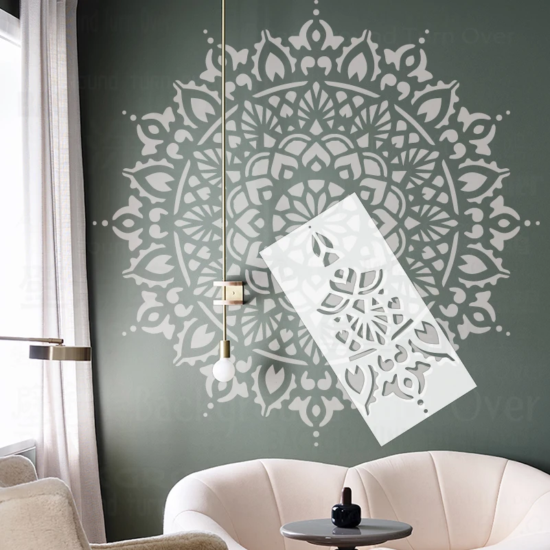 140cm - 180cm Stencil Decor For Painting Wall Plaster Putty Paint Drawing Decorative Big Large Mandala Ceiling Round S152