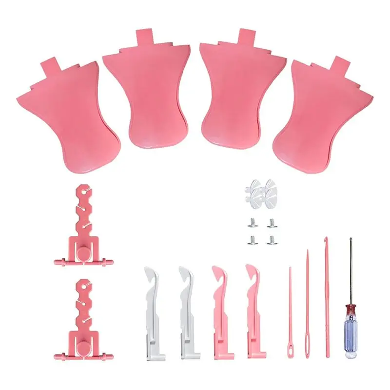 ABKW-1 Set DIY Knitting Machine Parts , Rotating Knit Loom Wire Rack Replacement With Tensioner, Knit Hook Kit