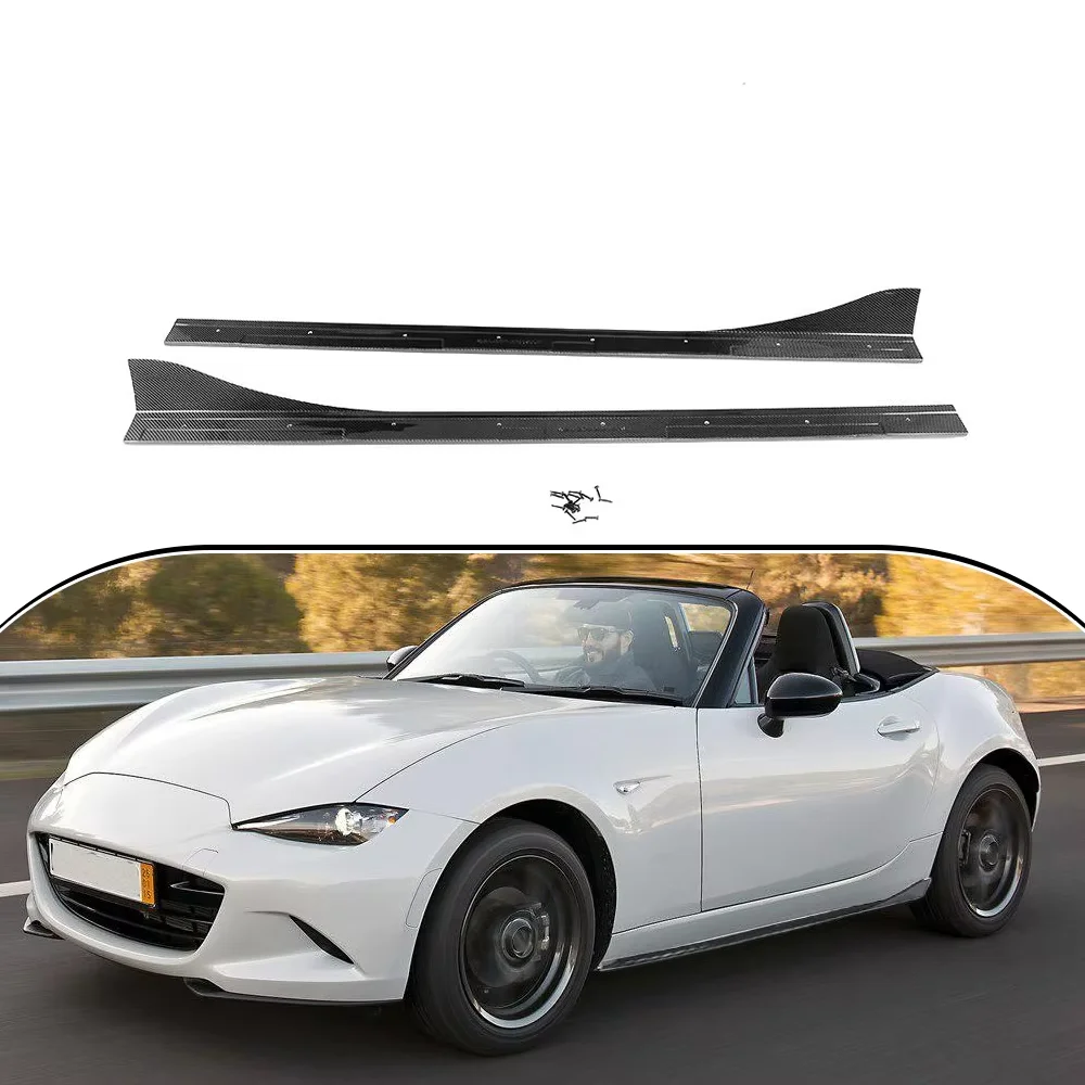 Upgraded Carbon Fiber Side Skirt Extension Trim For Mazda MX-5 (ND) Miata Convertible 16-17