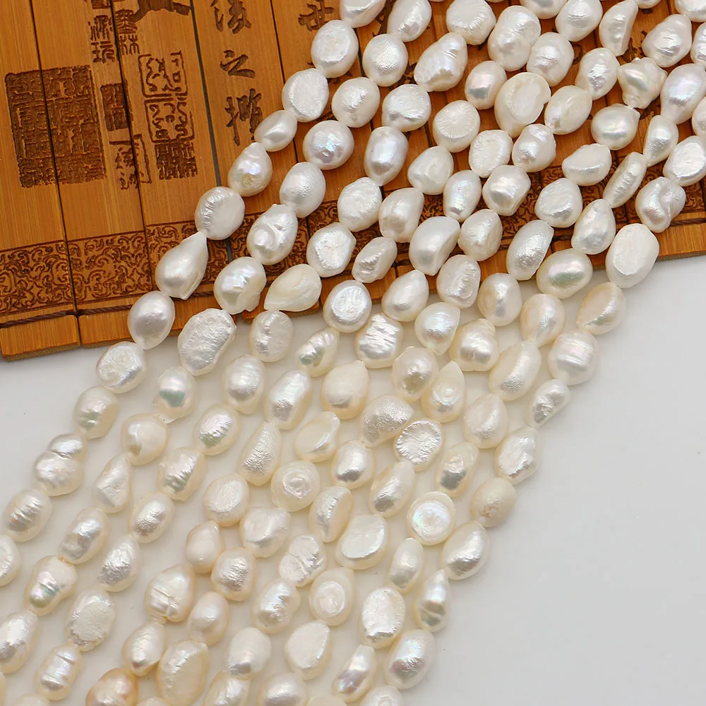 

3-7mm White Irregular Natural Freshwater Pearl Bead Baroque Two-sided Gloss Pearl Straight-Hole Women's Jewelry DIY Component