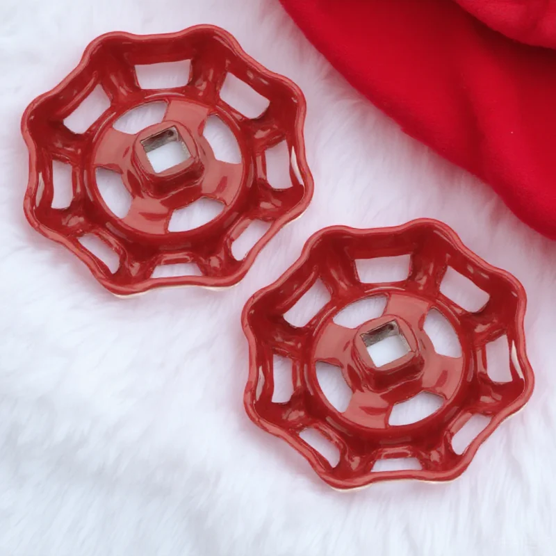

2pcs Red Metal Shutoff Handle Gate Hand Wheel Flat Bottom Fluid Control Valve Parts Decorative Water Fittings Ball Handle Cast