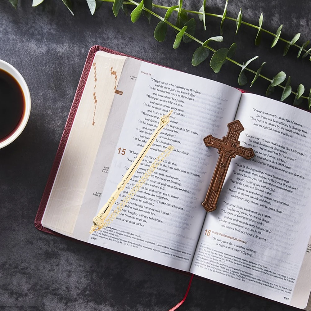 

2pcs Bible Reading Pointer Tool Metal Finger Bookmark Golden Efficient Scripture Guide Jewish Christian for Church