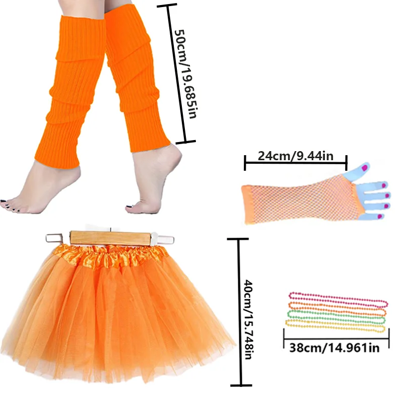 80er-Jahre-Accessoires für Damen, 80er-Jahre-Neon-Accessoires, Retro-Abschlussball-Motto-Party-Outfit-Sets, Halloween-Kostüm für Damen, schwarzer Butler