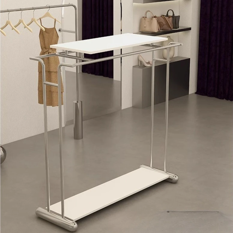 Clothing store special Nakajima shelf women's clothing store parallel bar floor hanger stainless steel clothing rack middle