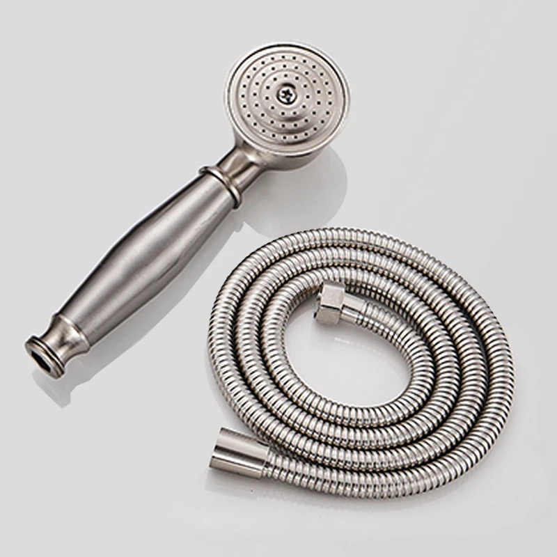 Nickel Brushed Hand Shower Head Telephone Style Bathroom Handheld Shower Spray with 1.5m Shower Hose