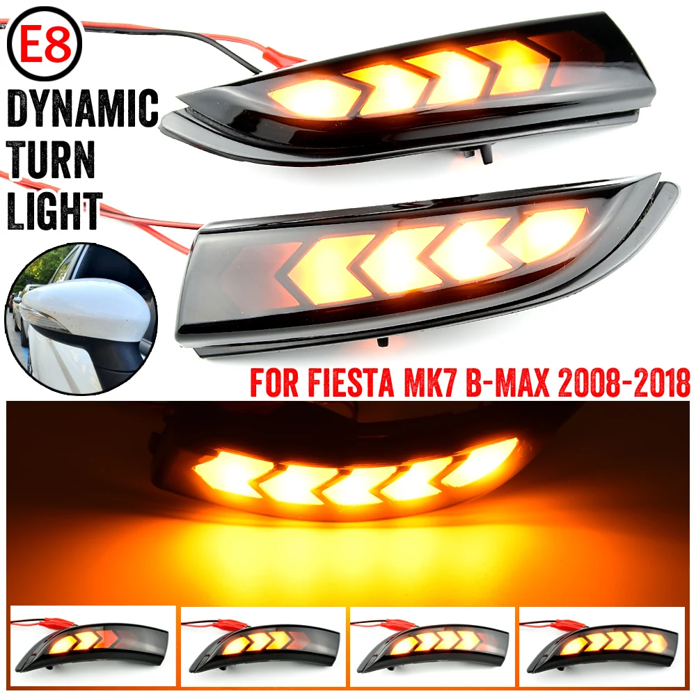 

2x LED Turn Signal Dynamic Blinker For Ford Fiesta MK6 VI/UK MK7 2008-2017 Focus B-Max Flowing Sequential Indicator Mirror light