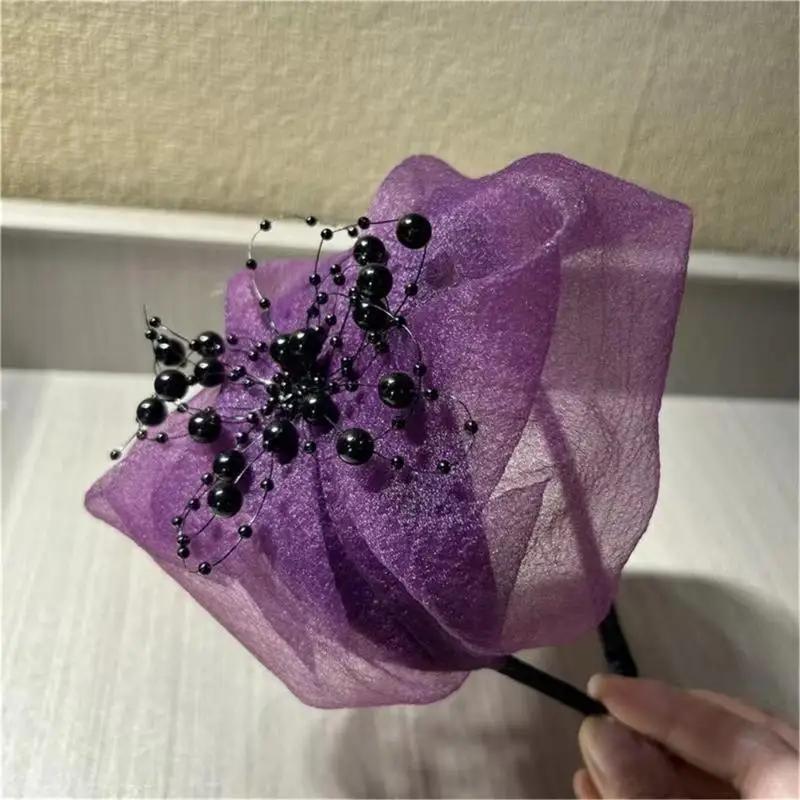 R1WE Ruffle Hairhoop Crepe 1920 Affastore Cappello Puntelli costumi da ballo da festa per feste