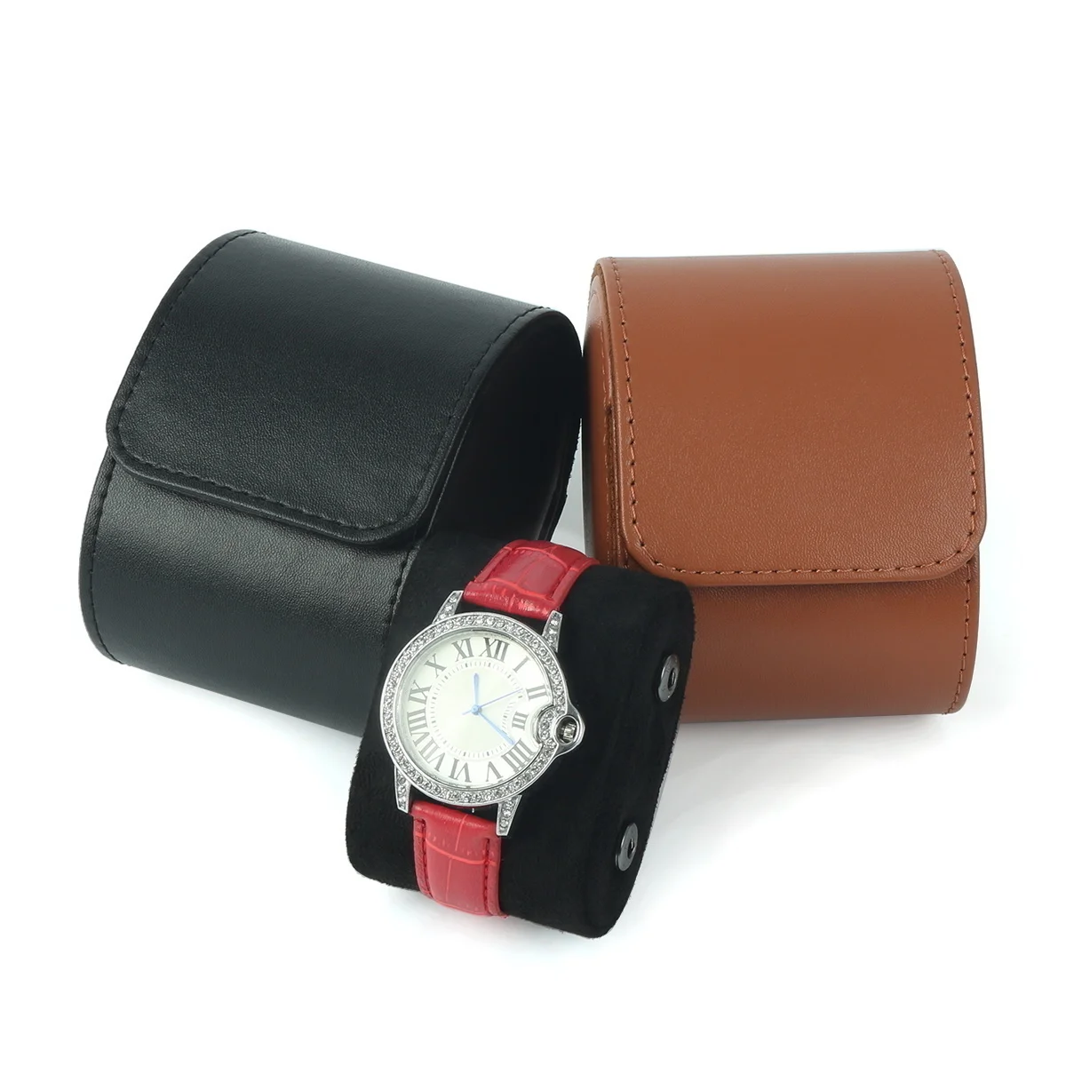 The New Listing PU Leather Watch Storage Box High Grade Single Convenient Travel Watch Packing Box