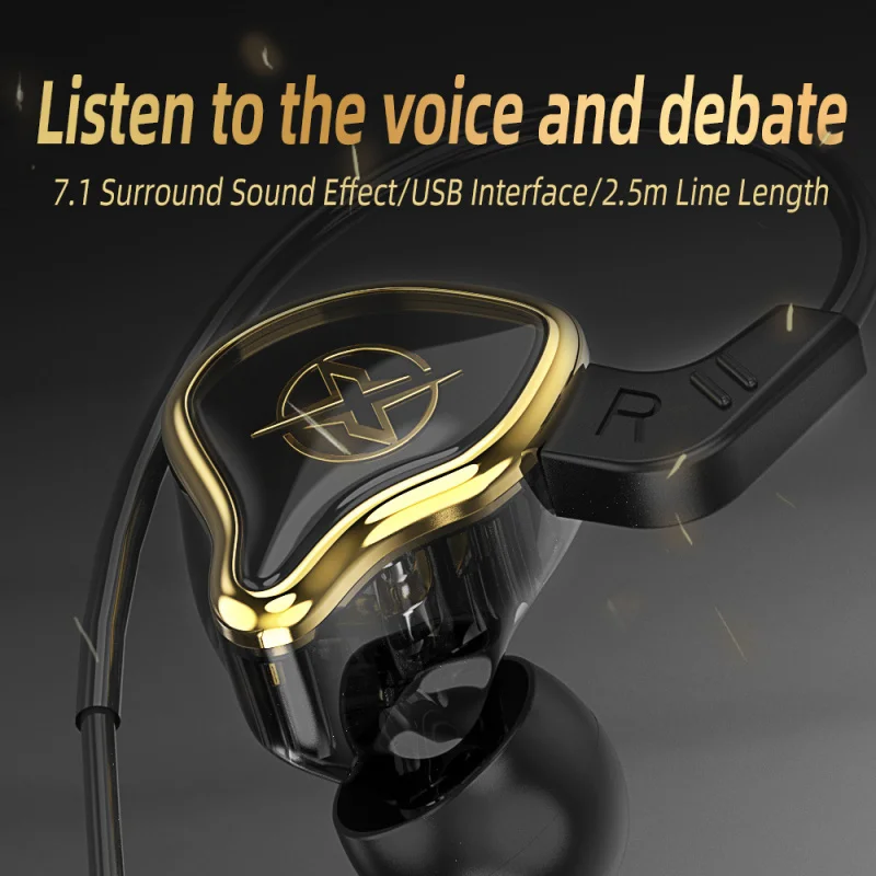 

USB Computer Gaming Headphones 7.1Channel Wired Headsets Earphones with HD Clear Mic Dynamic Deep Bass Music