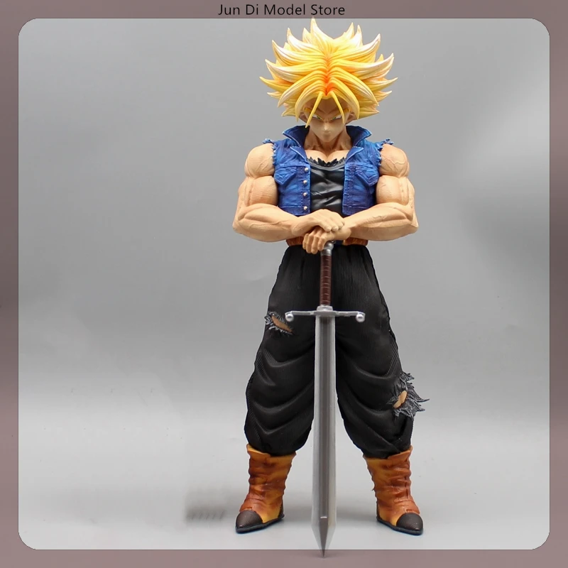 

25cm Dragon Ball Torankusu Super Saiyan Stand With A Sword Anime Figure Model Statue Collection Desktop Decoration Ornament Toys