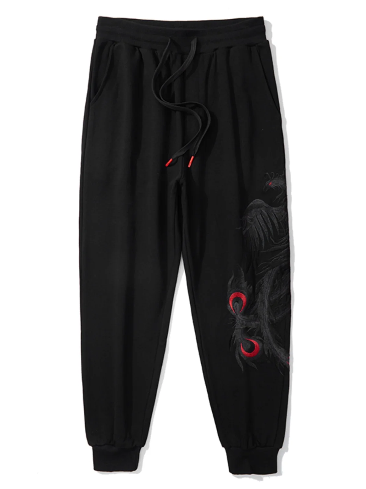 

Phoenix Embroidered Pure Cotton Casual Sweatpants Loose Trousers for Men And Women Autumn Winter Harlan Sports Long Pants