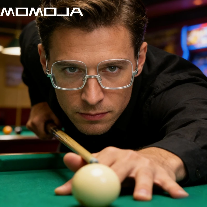 

MOMOJA Men and Women Snooker Billiards Glasses Frame Ultra Light Fashion Large View Comfortable Big Size Optical Eyeglasses T001