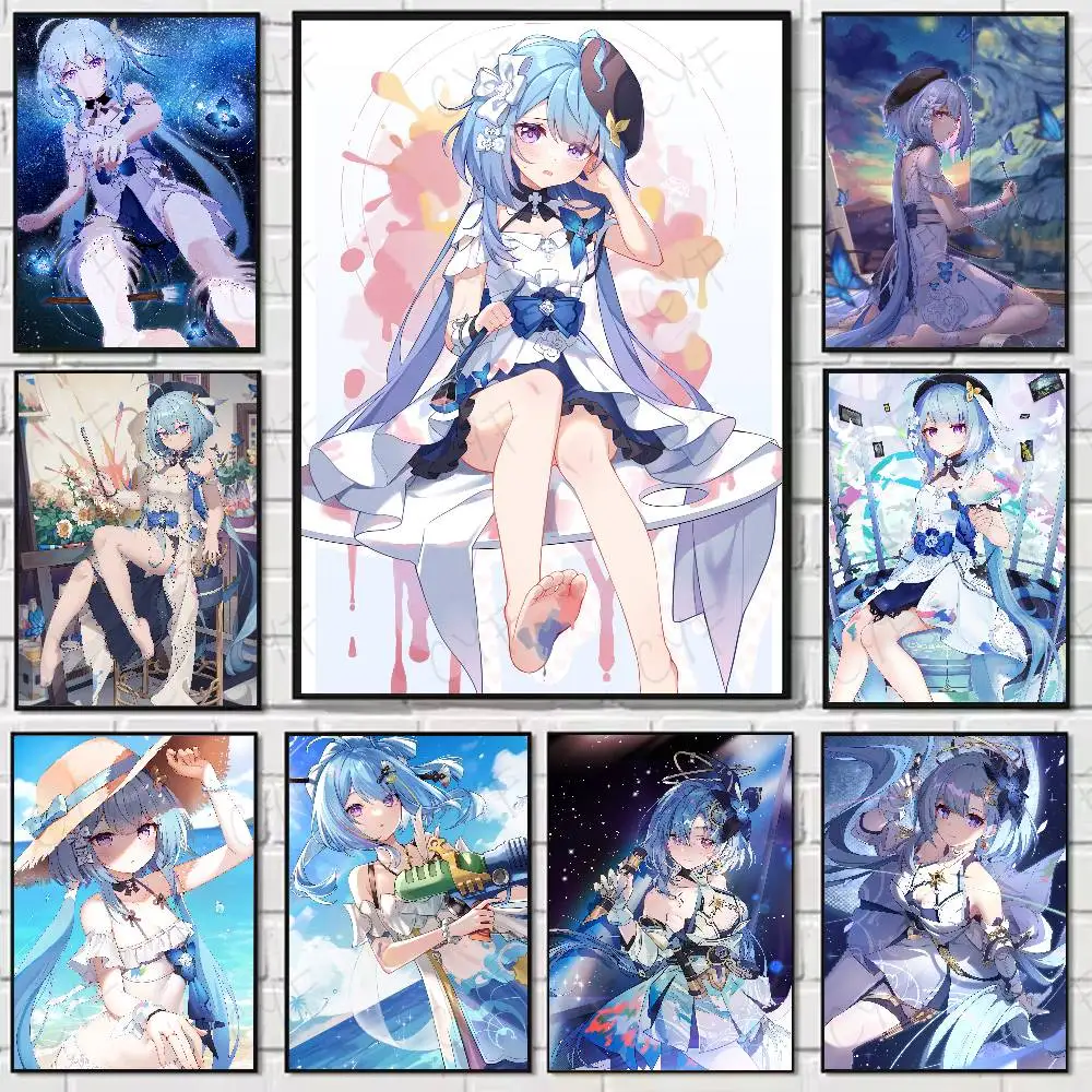 

G-Griseo Anime Sexy Girl Poster Home Living Bed Room Bar Hallway Sticky Wall Art Printing Waterproof Aesthetic Decor