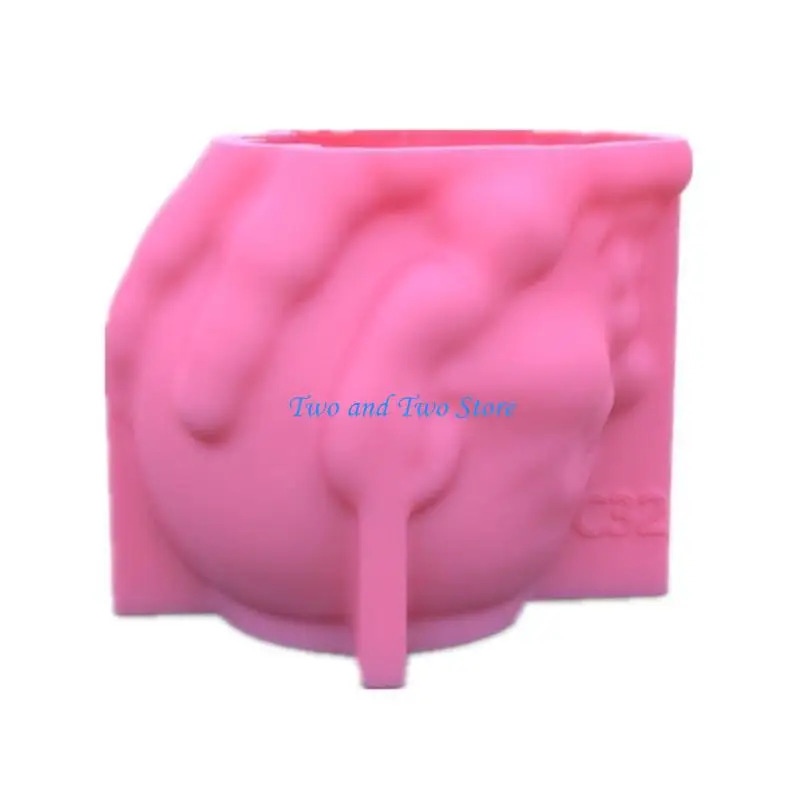 HX6F 3D Skull Flowerpot Pen Holder Mould Epoxy Plaster Mold Making Jewelry