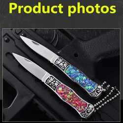 Mini knife tactical high hardness folding knife wild survival multi-function folding knife carry pocket knife fruit knife