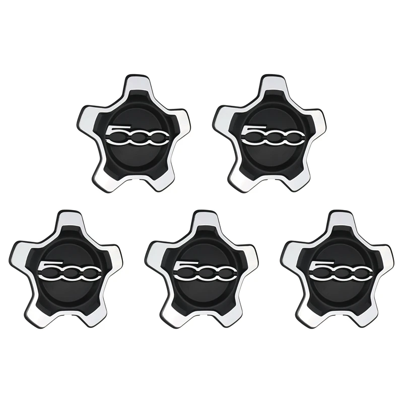 

5X Car Wheel Center Cap Cover For Fiat 500X 2016-2022 6AN69LXHAA Dust Cover Car Accessories Silver-A82M