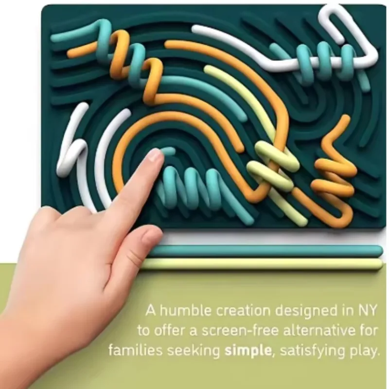 لوحة أنشطة حسية للأطفال لعبة مونتيسوري 2 في 1 لعبة تململ من السيليكون على الوجهين لتهدئة التوتر والقلق ADHD والتوحد #3