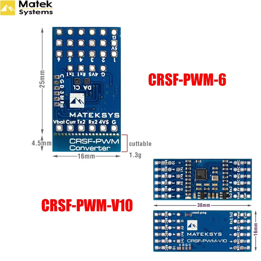 MATEK MATEKSYS CRSF TO PWM CONVERTER CRSF-PWM-V10 /CRSF-PWM-6 For TBS Crossfire Nano RX SE DIY Parts