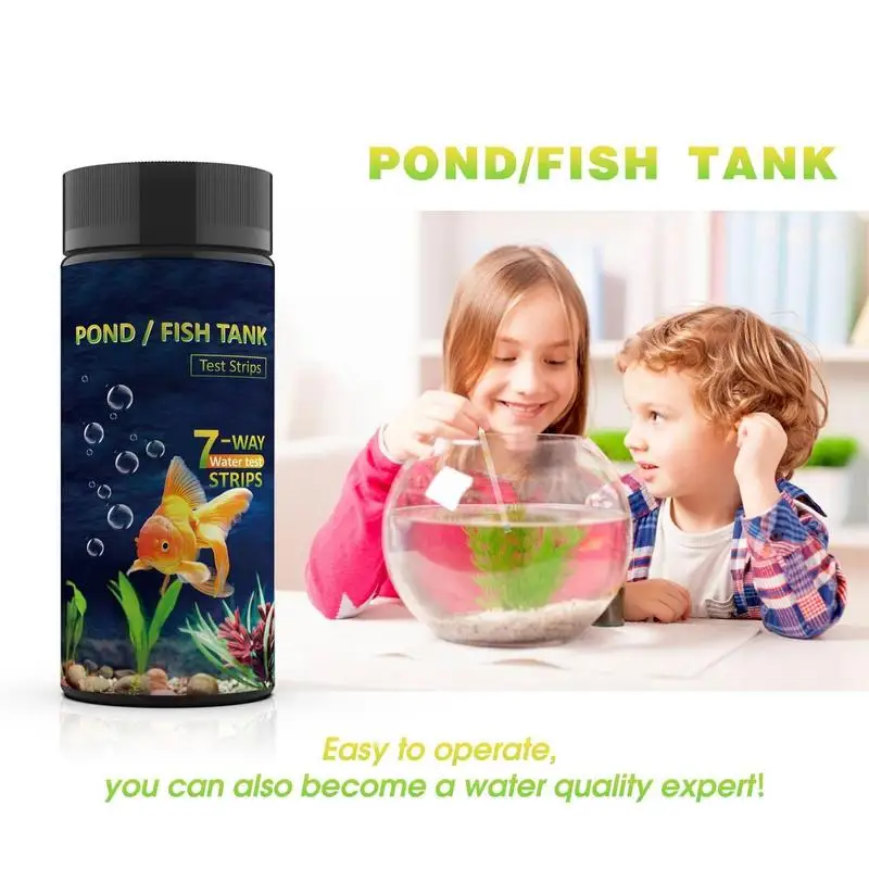 Kit de prueba de agua para pecera, Kit de prueba de acuario de 7 vías para agua dulce y salada, Kit de prueba de agua para pecera, rápido y fácil de usar