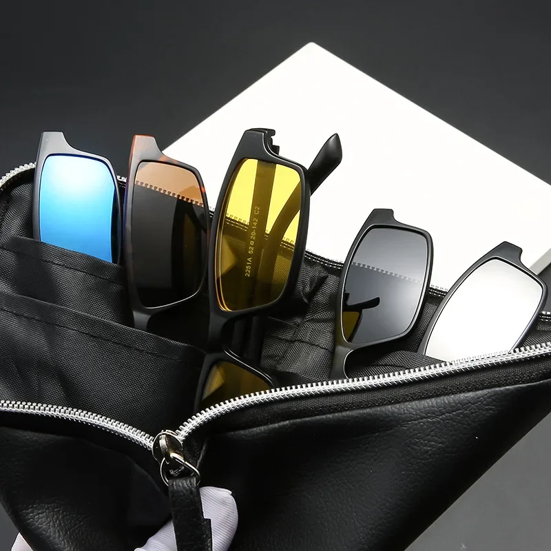 Xuka 5 Lenes النظارات الشمسية المغناطيس معكوسة استبدال ورقة نظارات الرجال الاستقطاب وصفة طبية مخصصة إطار صغير قصر النظر نظارات #5