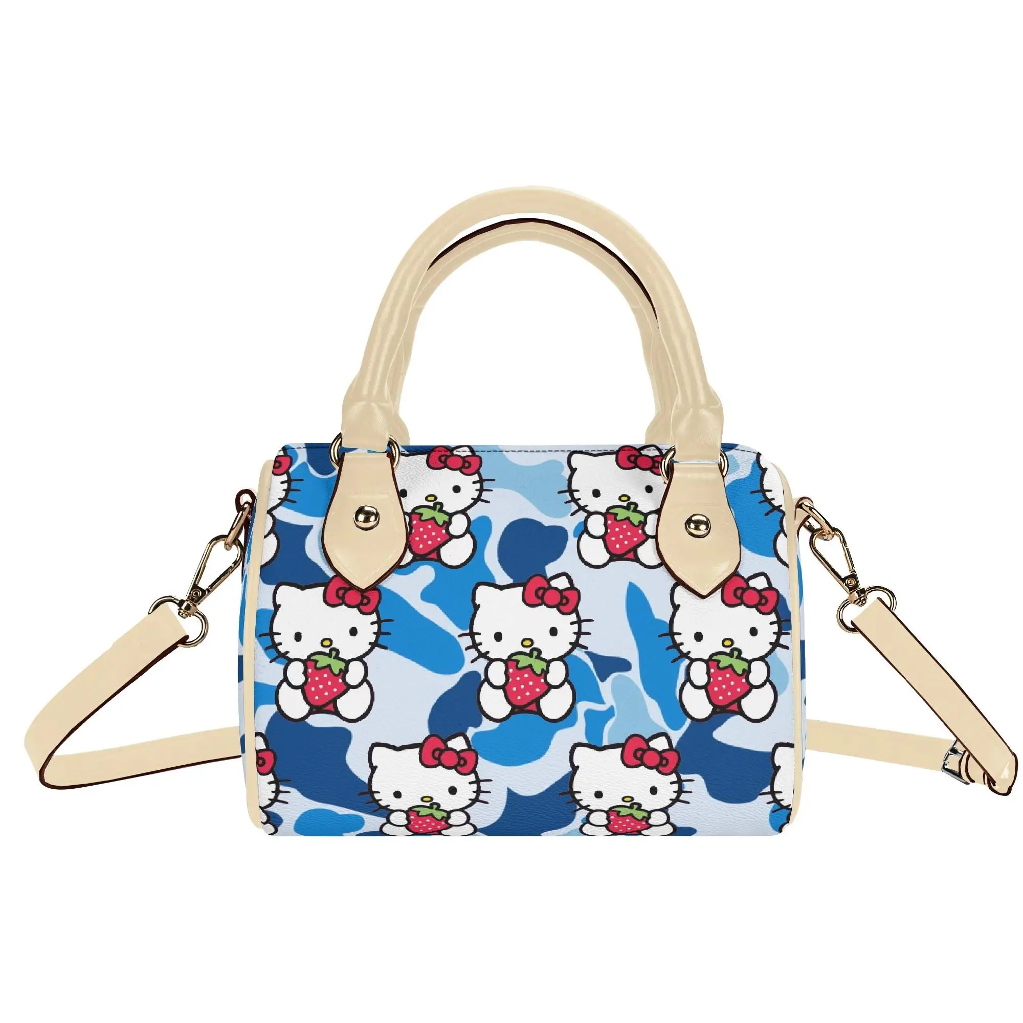 Cute Cartoon Hello Kitty Handbag Girls Or Women 2026 New Model Pillow Bag Portable Cross-Body Bag Cloud Camo Pattern Print