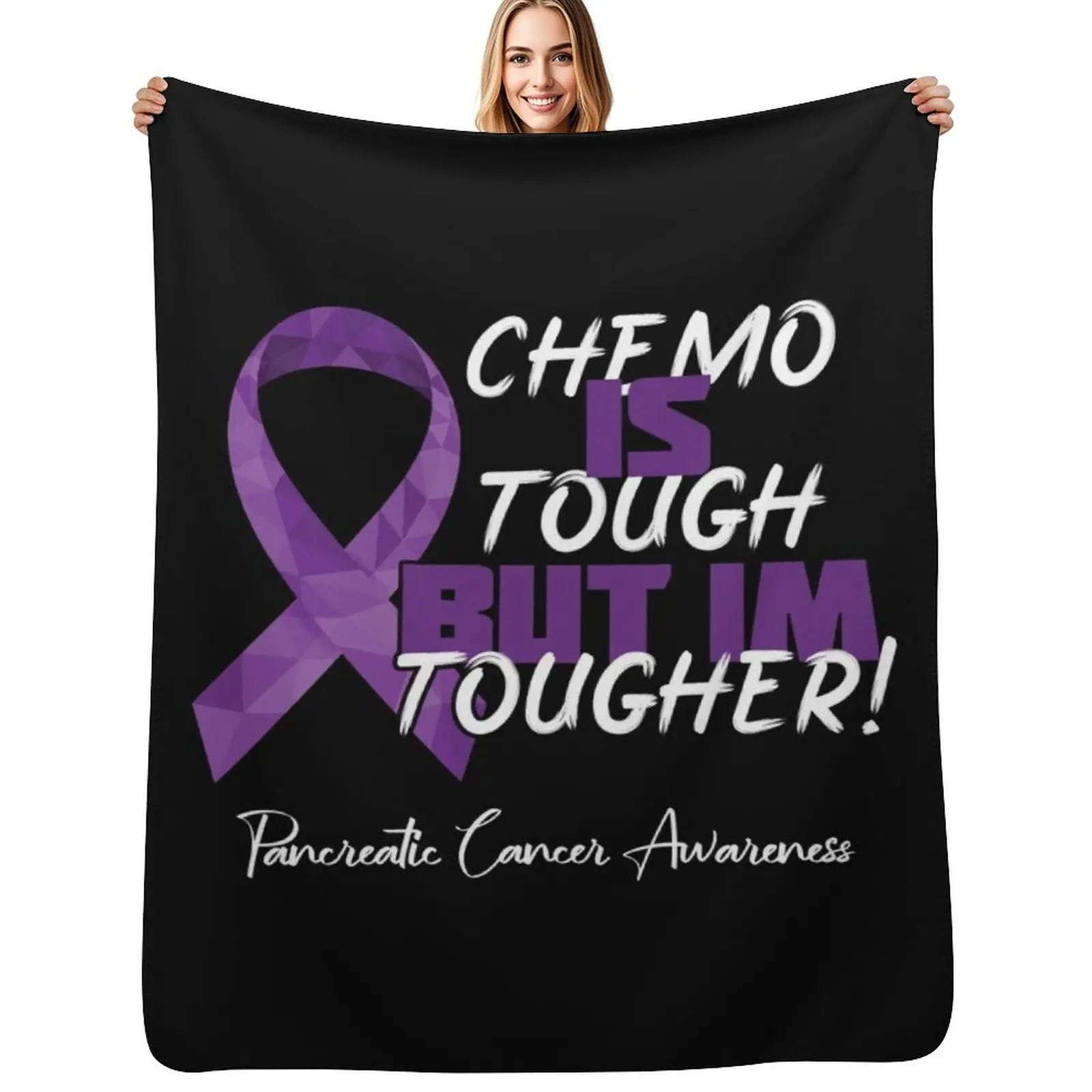 

Chemo Is Tough But Im Tougher Throw Blanket Easy Care Comfortable Blanket for Couch
