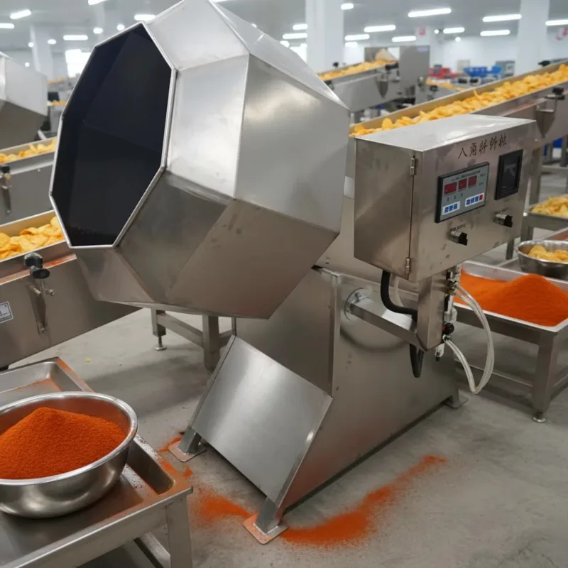 Potato Chips Seasoning  Octagonal Rotating Spice Mixer Snack Salt Sugar Spice  Flavoring Rotary Mixing Machine