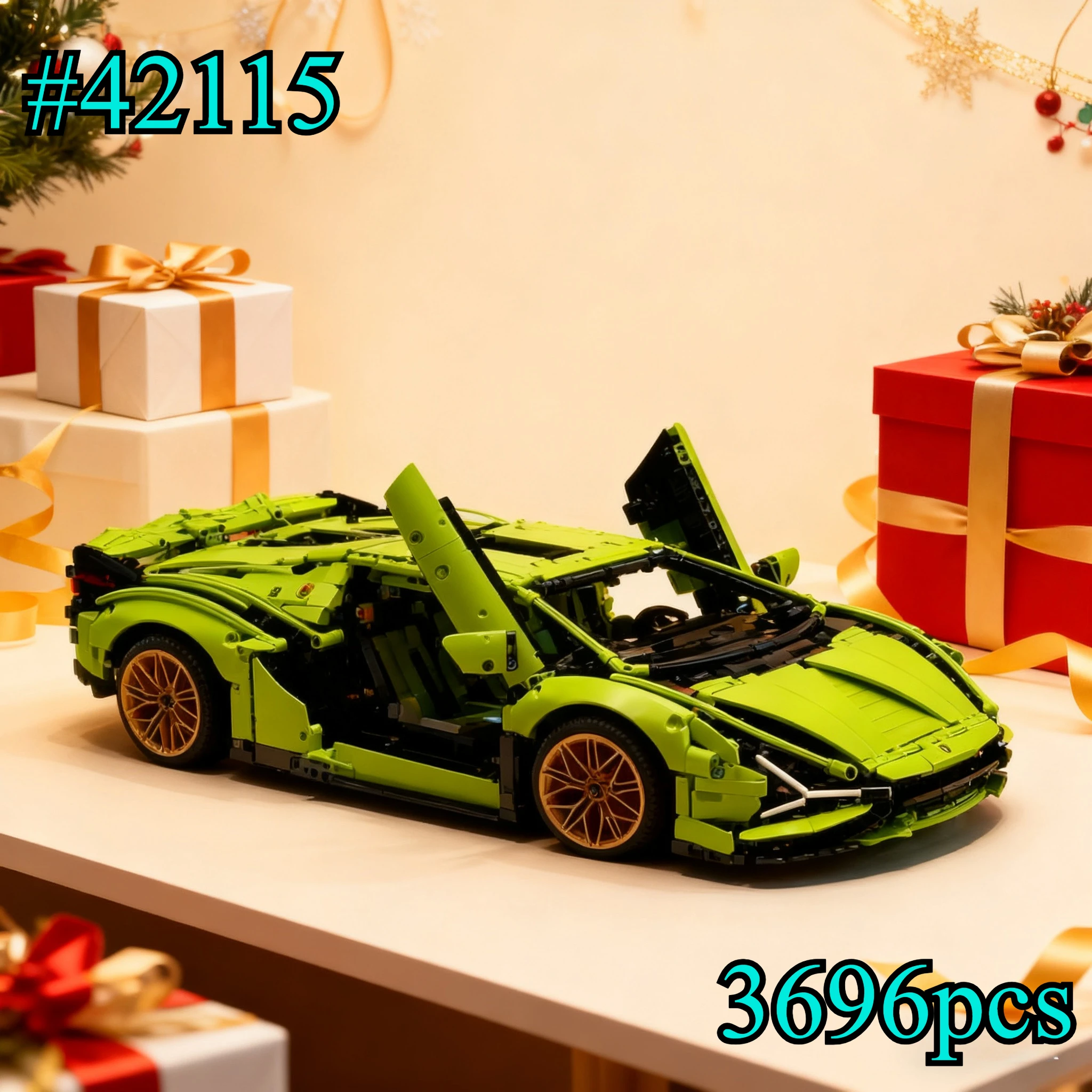 

Green Supercar 42115 Building Blocks Sets Compatible with Legoed Particles Suitable for Christmas Gifts 3696pcs
