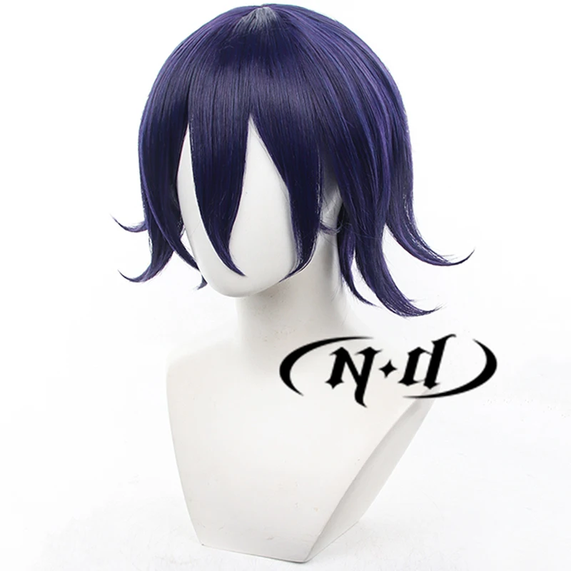 ND Kokichi Oma parrucca Cosplay Danganronpa V3 Killing Harmony Cosplay parrucca di capelli corti viola blu per Halloween Party Comic Con Coser