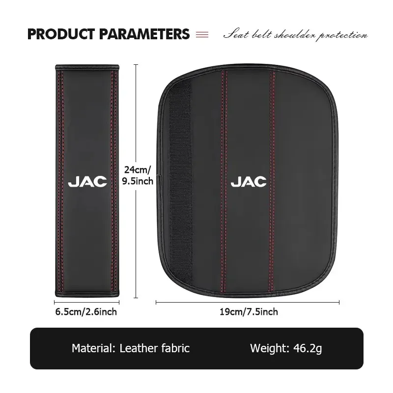 Car Seat Belt Cover Shoulder Pad Harness Guard Auto Decor Accessories For JAC JS4 JS6 J7 JS8 Pro E30X RF8 J3 J5 S2 6