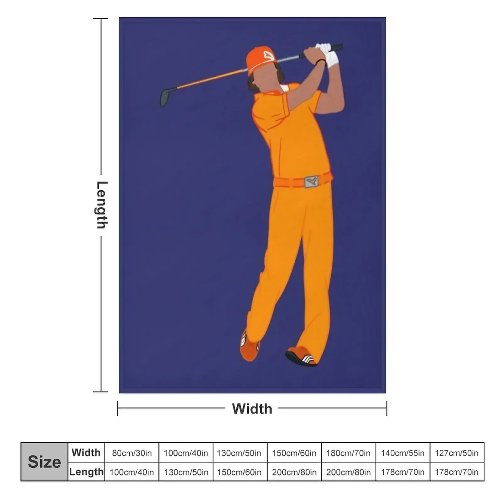 Rickie Fowler Signature Orange Throw Blanket