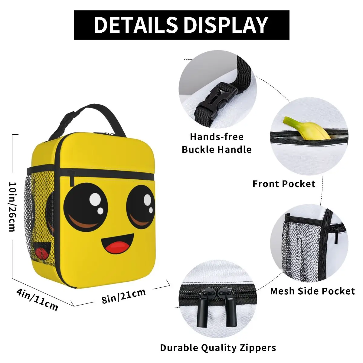 Banana Peely Battle Royale Character Insulated Lunch Bag for Kids School Cooler Thermal Food Box Tote Lunch Boxes Container