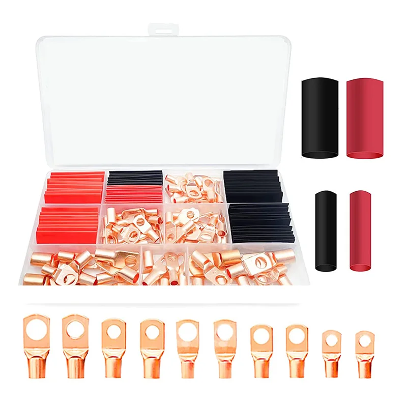 150Pcs Battery Cable Ends Battery Cable Ends Awg 2 4 6 8 10 Gauge Wire Connectors-AT64