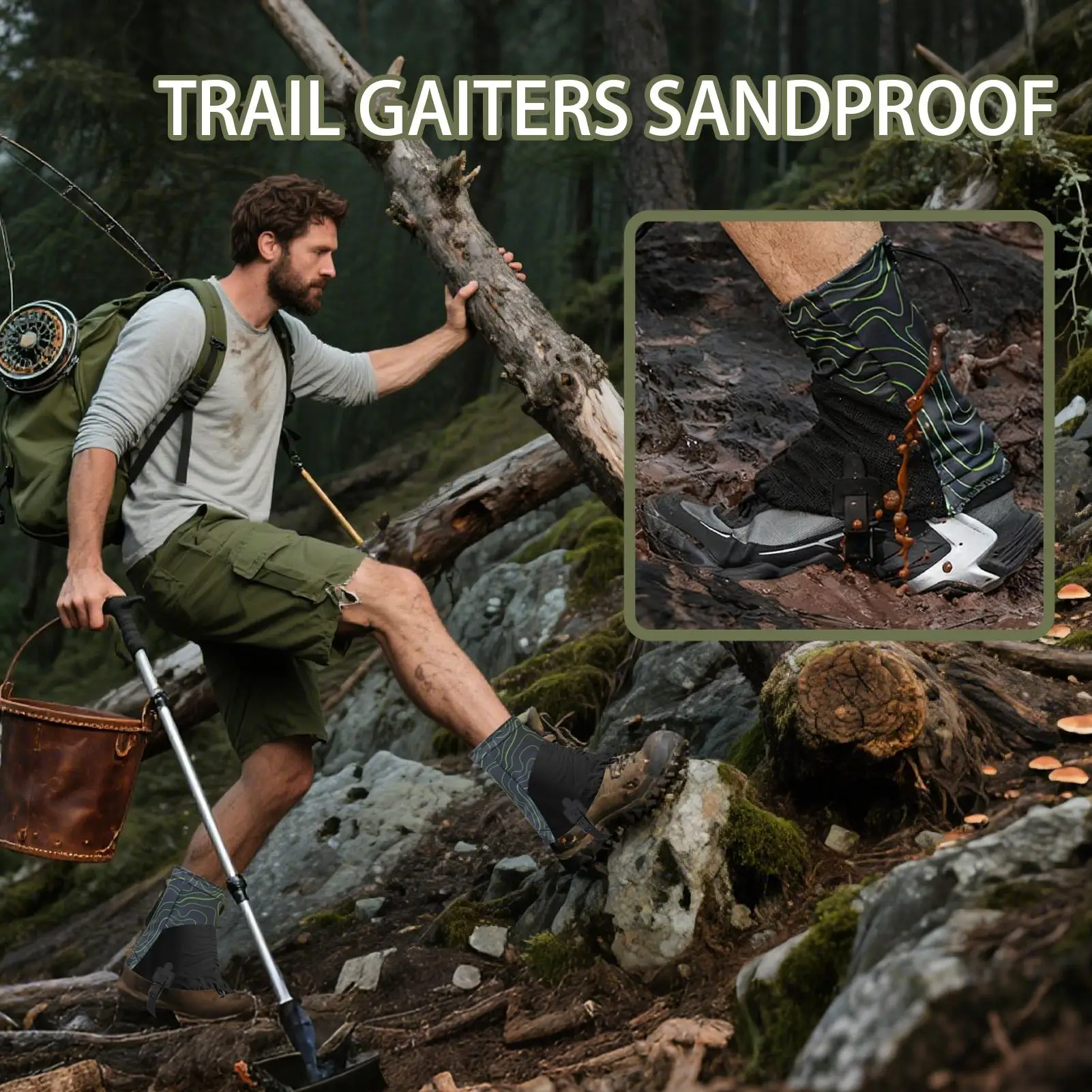 Boot Gaiters Sandproof Breathable Protector 1 Pair Snow Legging Gaiters For Mountaineering Desert Running Camping Outdoor Travel