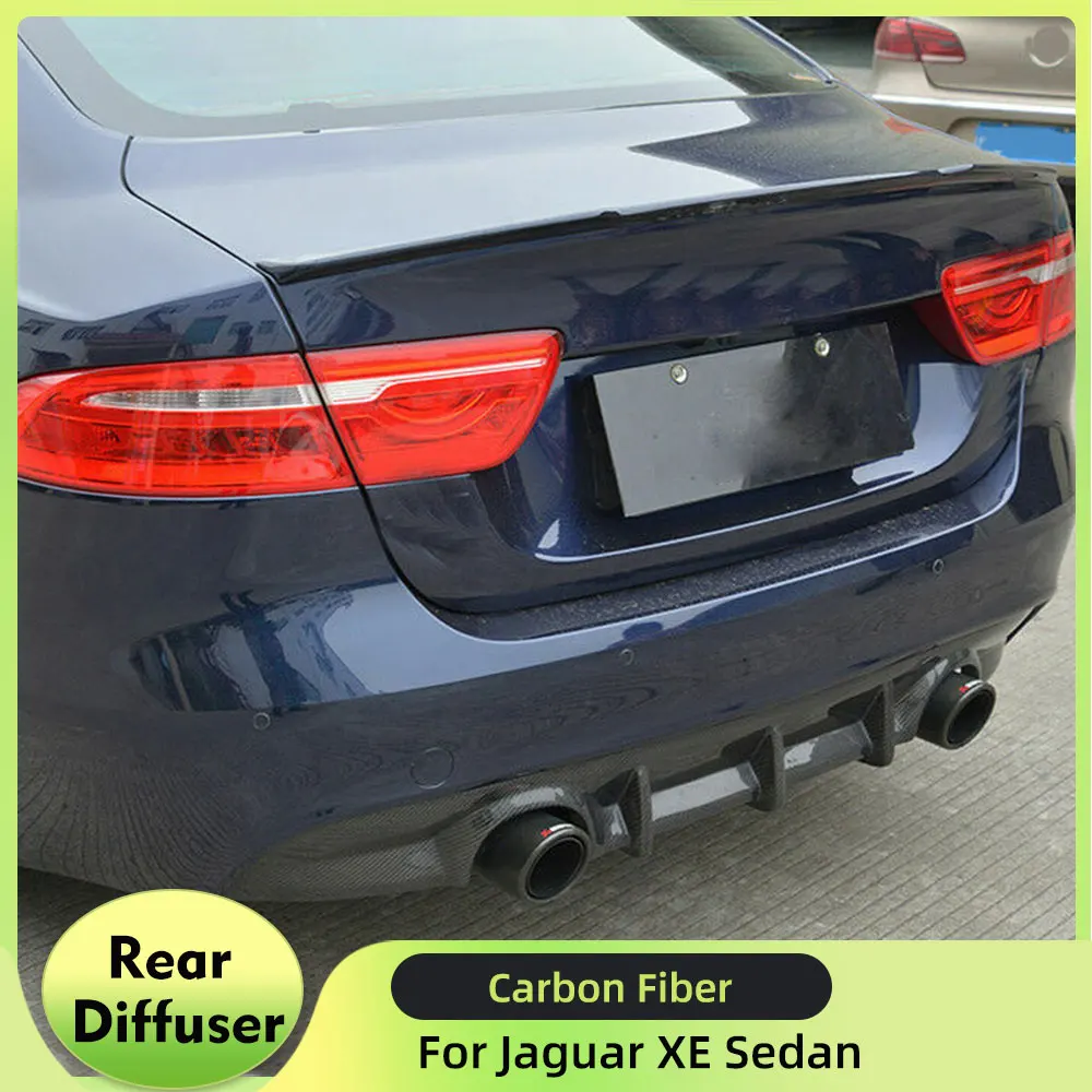ألياف الكربون المصد الخلفي الناشر الشفاه المفسد ل جاكوار XE سيدان 4 باب 2015-2017 FRP الناشر الخلفي الشفاه المئزر طقم الجسم