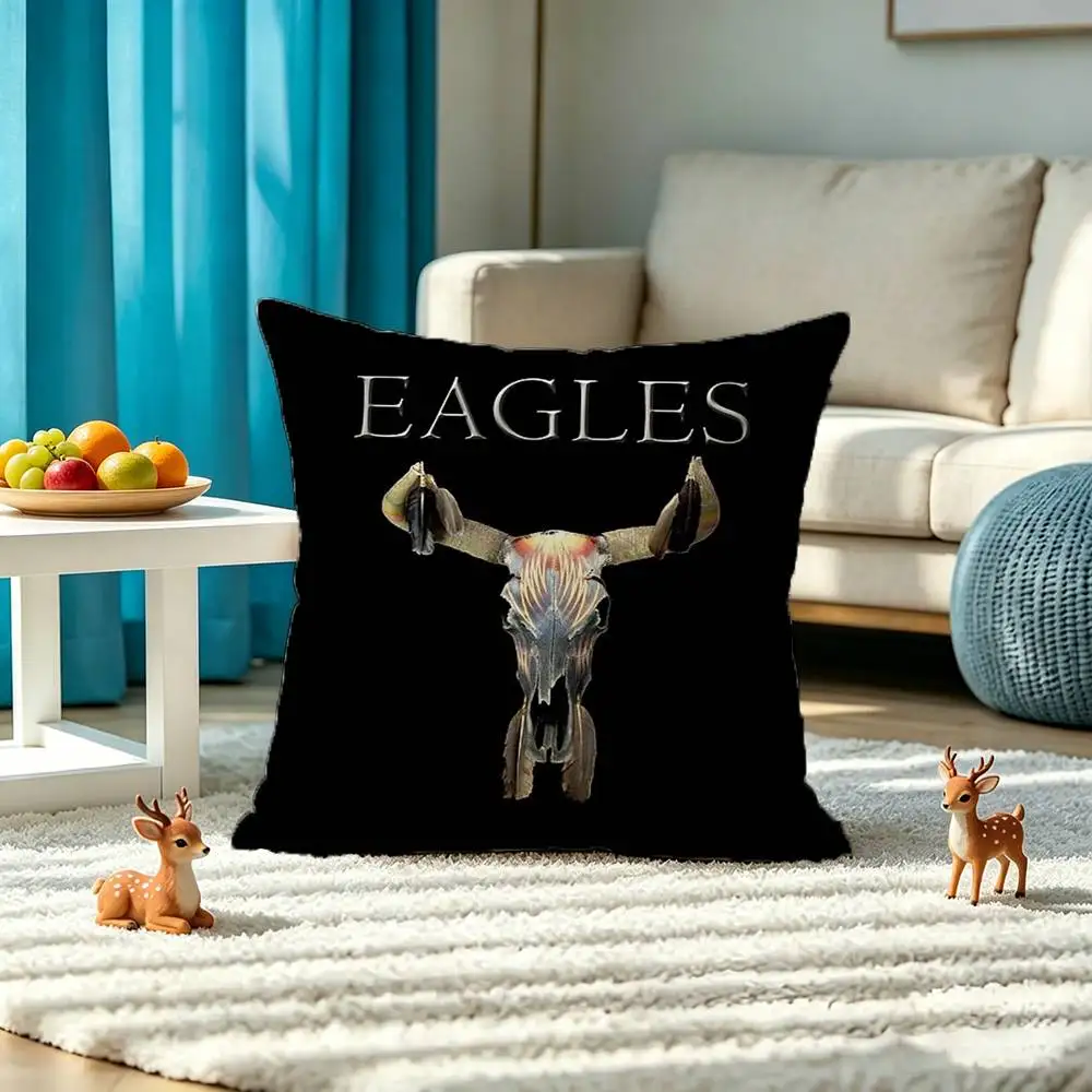 The E-Eagles Band Square Double-Sided printed Pillow Case Bedroom Bedside Pillow Sofa Cushion Cover
