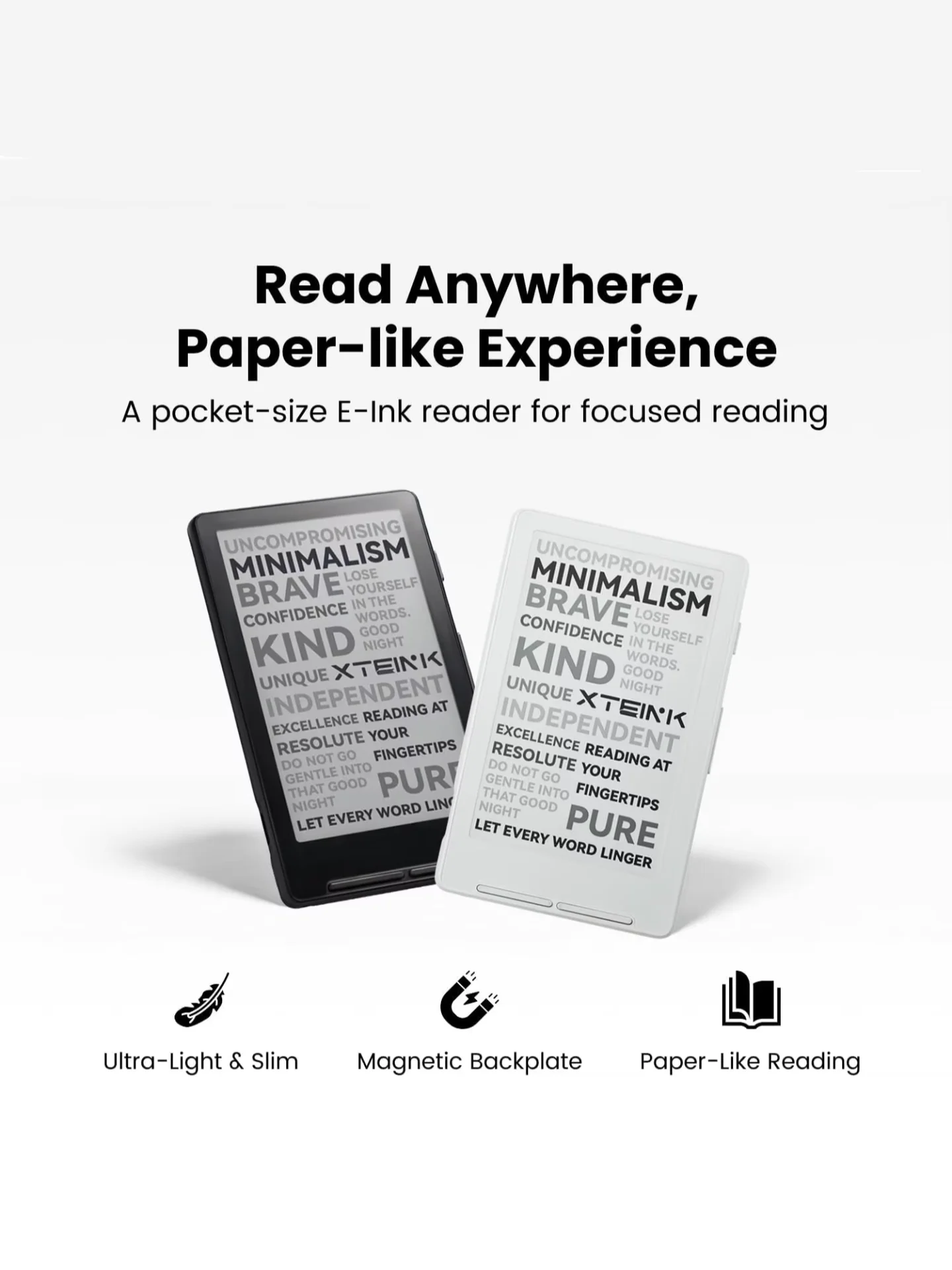 XTEINK X4 Portable E-Book Reader 4.3Inch Minimalist Reading Device Magnetic Design  Student Lightweight Pocket Reader 16GB