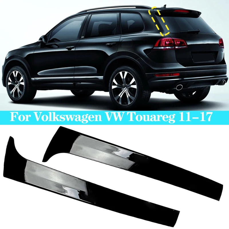 Dla Volkswagen VW Touareg Gloss Black Car Rear Window Side Spoiler ABS Spoilers Splitter Canard Sticker Akcesoria 2011-2017