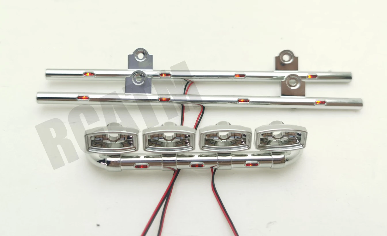 3 sztuk przednia i boczna PCB LED Light 6V dla 1/14 Tamiya zdalnie sterowana ciężarówka przyczepa Scania 770S 56368 części