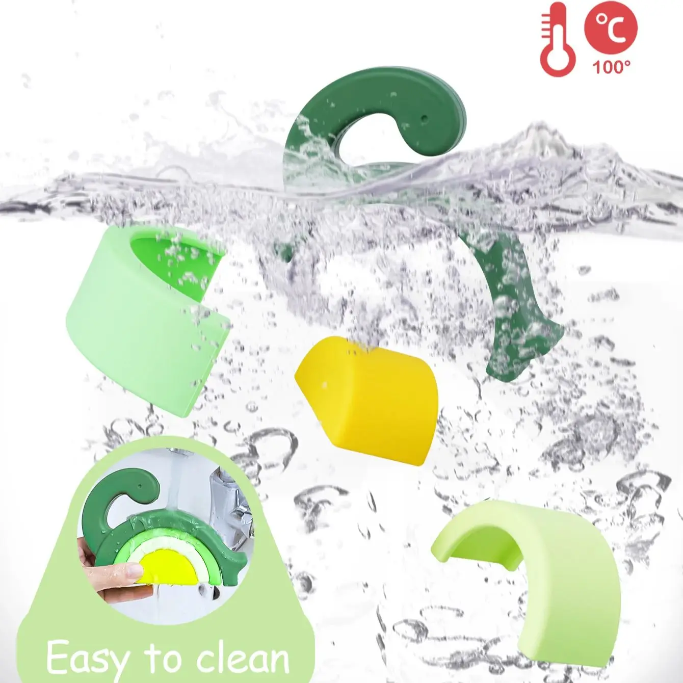 Décennie s de dinosaures en silicone sans BPA pour bébé, empileur, développement intellectuel, document créatif, jouets assortis