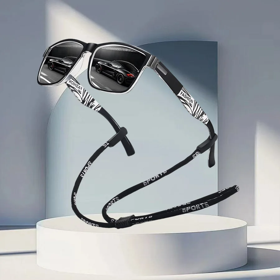 أزياء نمط UV400 النظارات الشمسية مع سلسلة التفاصيل الملونة للجنسين القيادة الصيد ركوب الدراجات نظارات السلامة #6