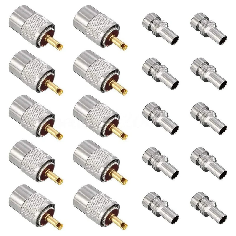 30 Pack UHF/PL-259 Solder Connector Plug With Reducer For RG8X, RG8, RG59, LMR-400, RG-213 Coaxial Coax Cable