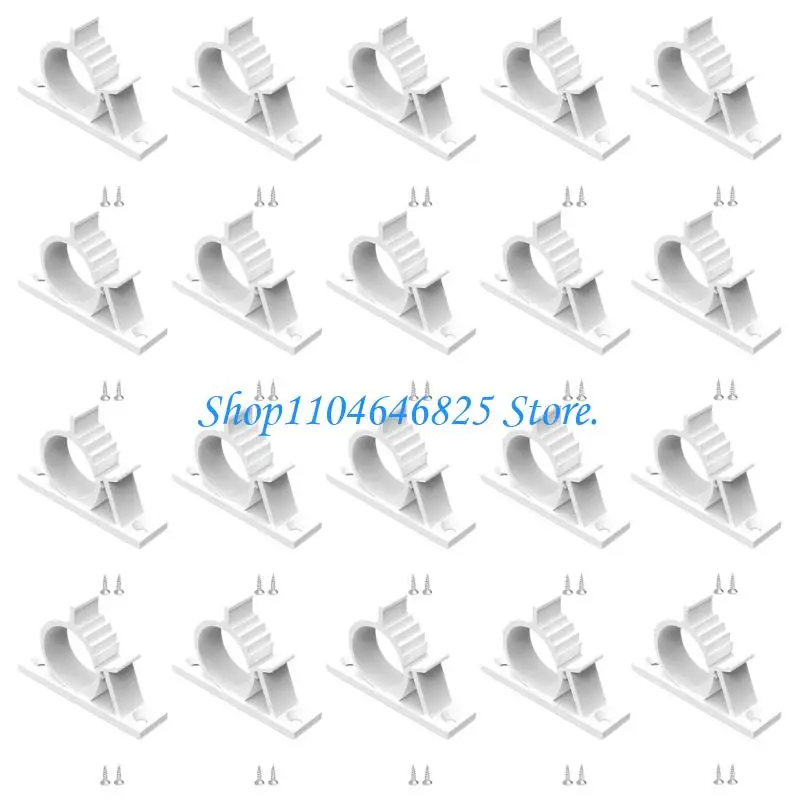 20lots Adjustable Pipe Clamps Adhesive Cord Management Clip Suitable For Water Gas And Drainage Pipe