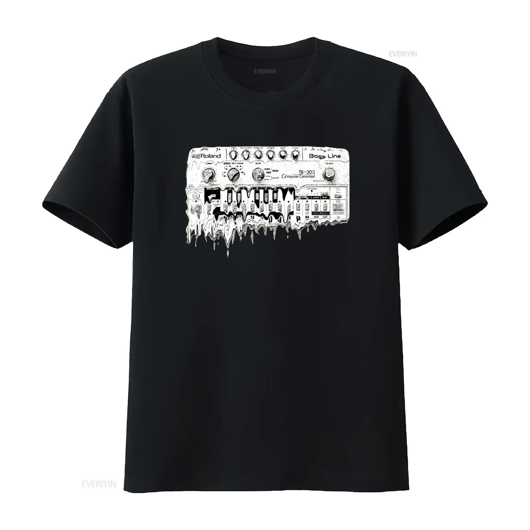 Synthesizer Roland TB 303 Merch T Shirt Synth Analog Korg Techno Elect long or short sleeves vintage Washed Casual Versatile