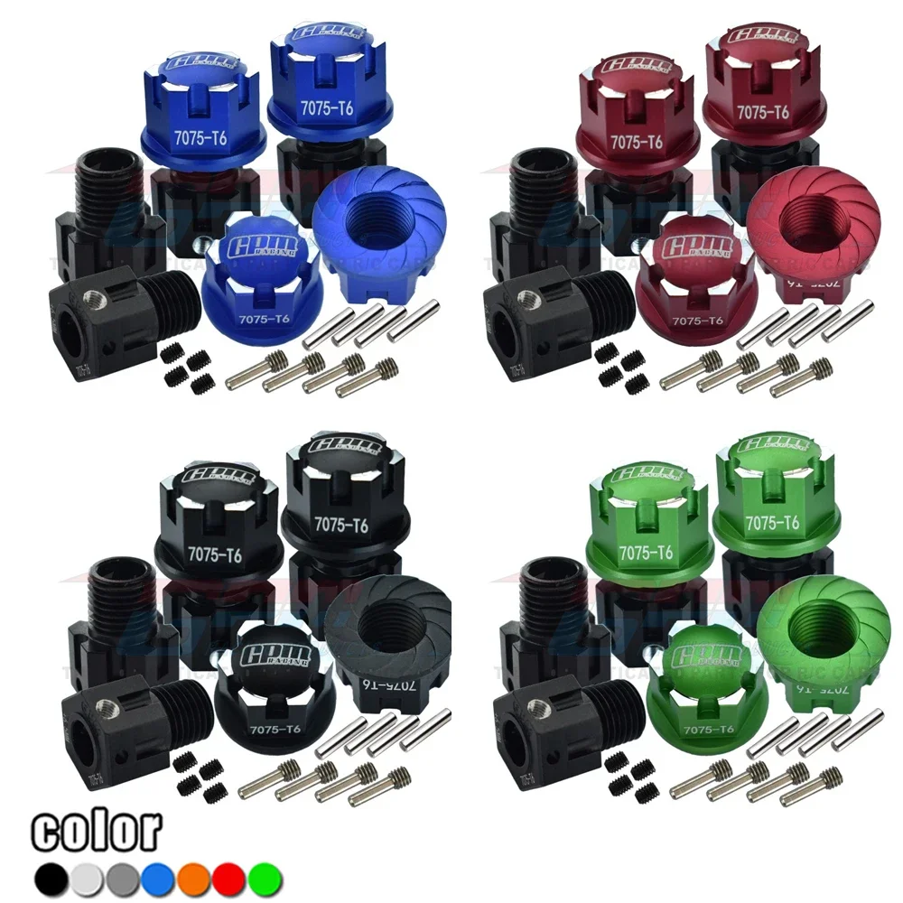 GPM Metal Widen +6.5MM 17MM Wheel Hubs Tire Nuts 8654 7758 for Traxxas 1/8 Sledge 1/10 E-Revo 2.0 MAXX WideMaxx 89086-4 RC Car