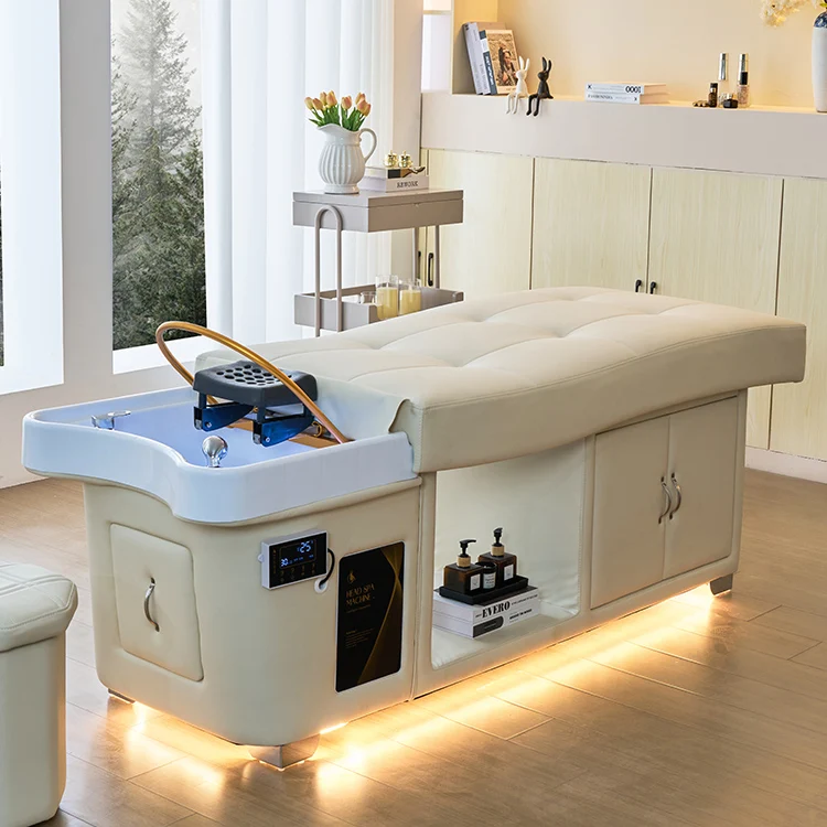Hair salon equipment Salon Washing Hair Massage Hydrotherapy Shampoo Bed Spa Head Water Therapy Circulation Shampoo Beds