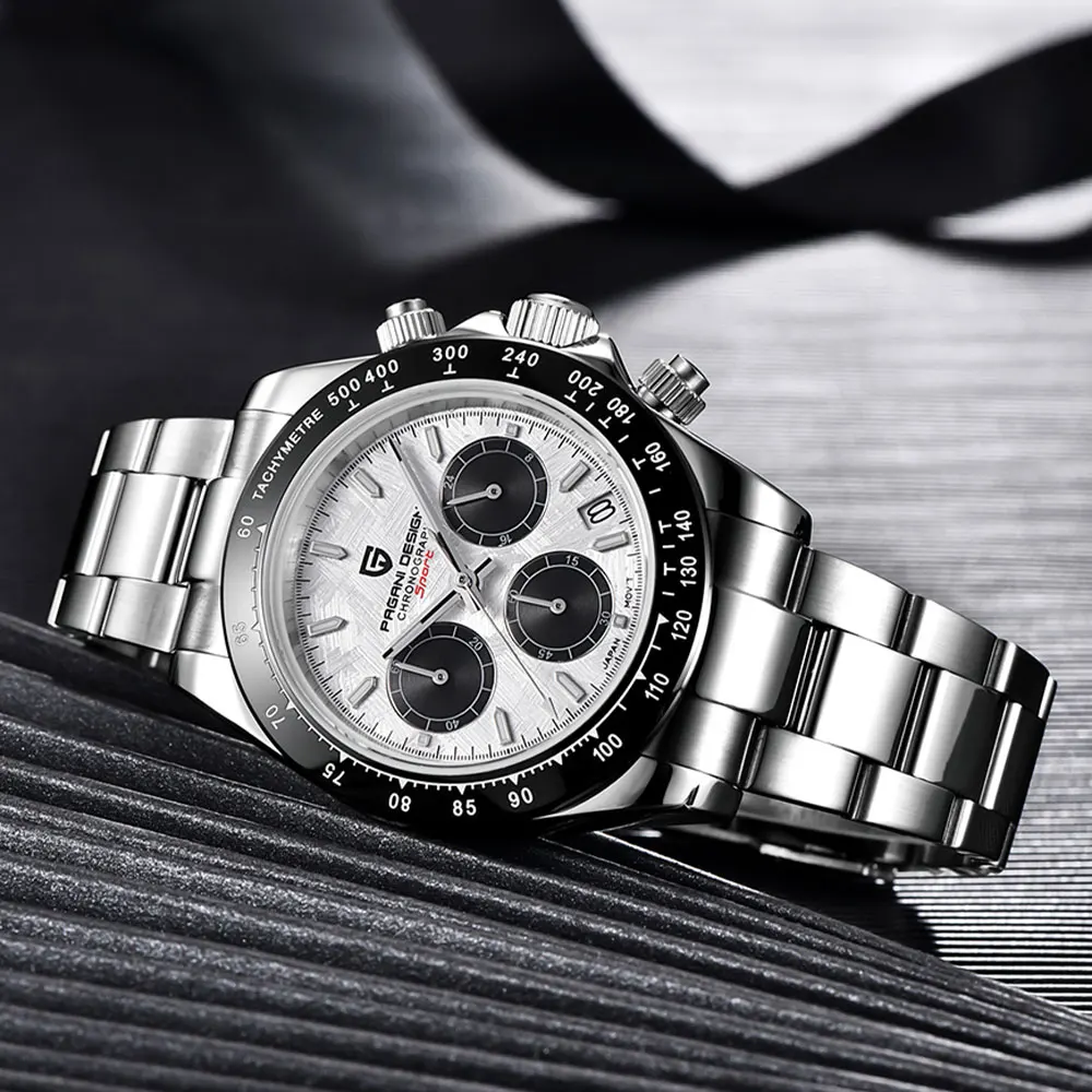 PAGANI DESIGN 40mm New VK63 Chronograph Classic Gift Men's Watch 100M Waterproof Sapphire Glass Quartz Watches Relogio Masculino