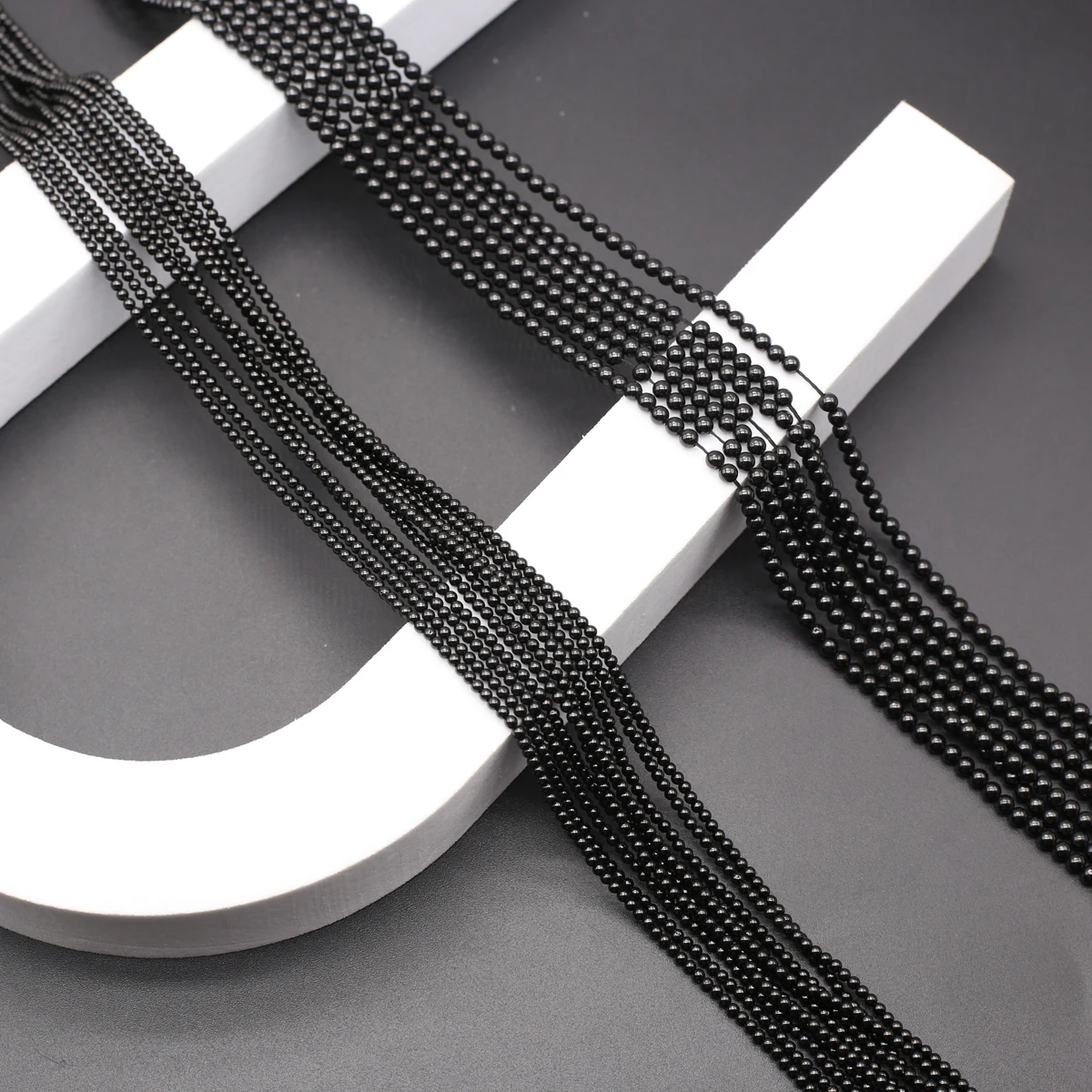 Natural Stone Black Agate Round Beads 2/3mm Jewelry Making  DIY Necklace Earrings Bracelet Accessories Gift 38cm image 5