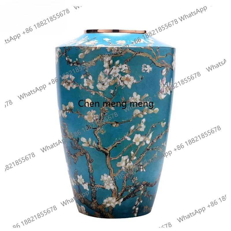Vase tabletop ornament, living room home ceramic flower ornament 4